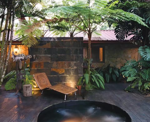 Outdoor spa tub