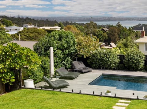 Swimming pool and lawn