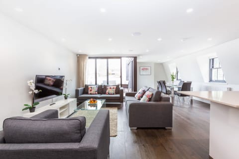 The open-plan living and dining area
