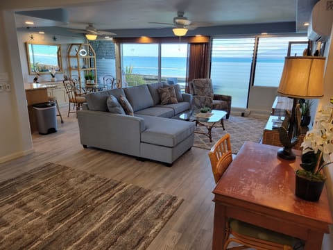 A direct ocean view!
The living area has it's own AC controls.