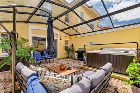 Backyard with spa