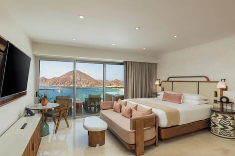 Stretch out in a bright suite with balcony seating.