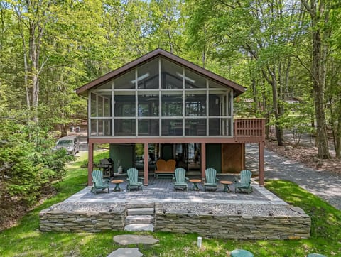 Lakeside view of the house