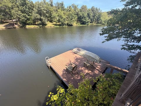 Private dock with seating and wide-open lake views.