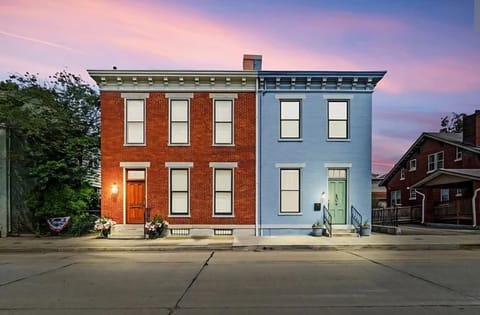 Front view (blue house)