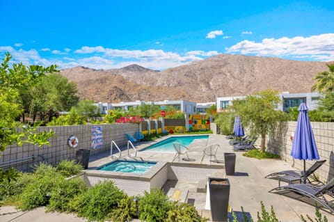 Community pool with dramatic San Jacinto Mountain views