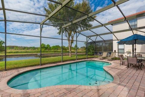 South West facing Pool with patio and view