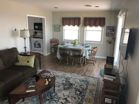 Living room looking towards dining/kitchen area