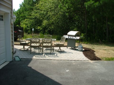 Paver Patio backing to a private wooded backyard