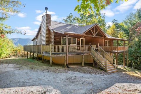 Front of Cabin with wide mountain views