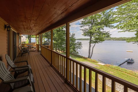 Covered deck over looking lake