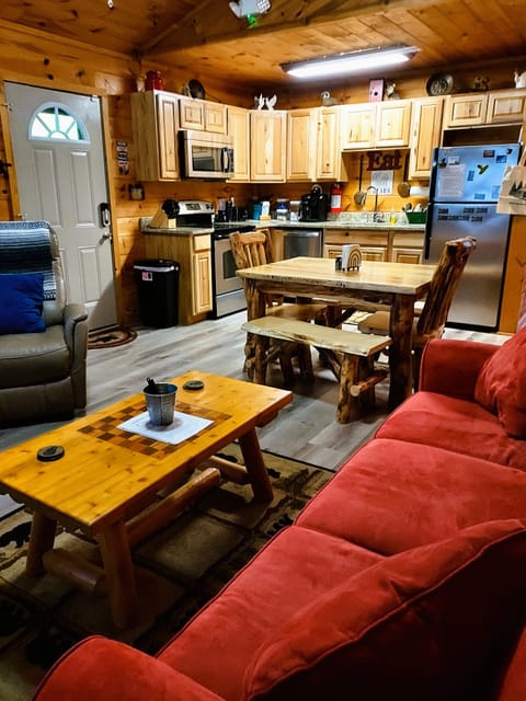 Open living and dining area