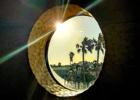 Sunrise view from the master shower.  Not a bad way to start the day!