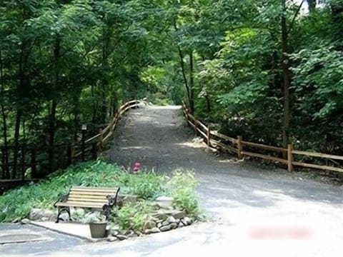 Sanctuaire's beautiful and secluded Driveway