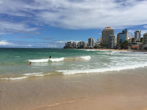 Photo from Beach, see the building behind Marriot