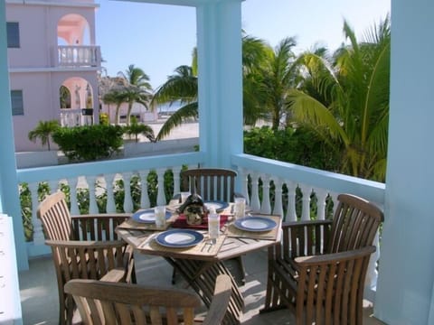 Porch dining with a view of the Caribbean!