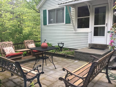 Sit with morning coffee and enjoy the sound of flowing water 