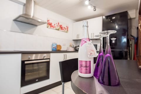 Well-equipped Kitchen. Large fridge-freezer, hob and oven, microwave, etc