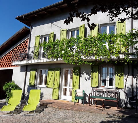 Guest property with first floor balcony. Ground floor, french doors from lounge.