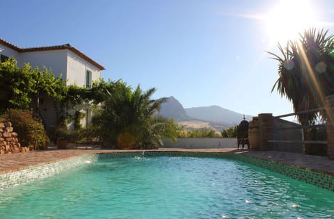 View from pool to mountains