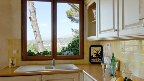 View to the mountains from the kitchen window.