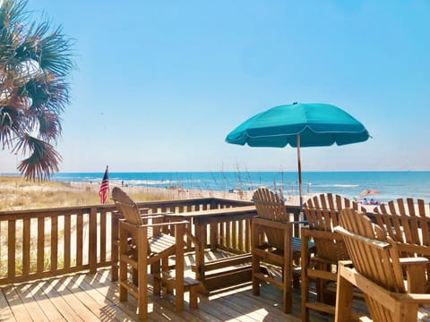 Community beach deck with private beach access. 