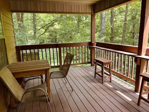 Relax on our covered deck.