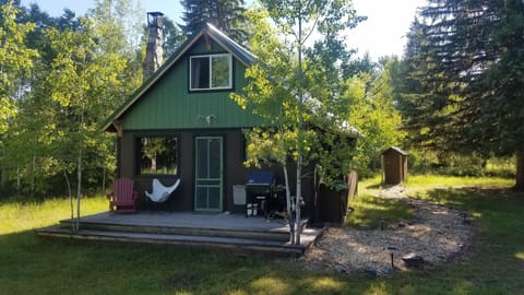 Well lit path to the outhouse
