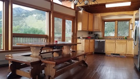 Gather around our antique century old farm table