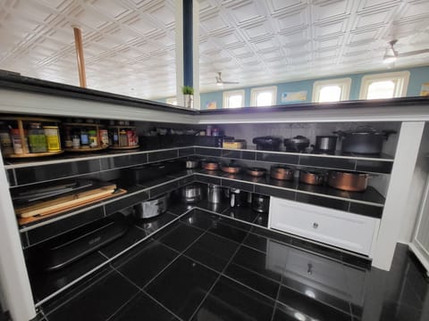 Easy to find cookware, tabletop appliances, steak knives,cutting boards & spices