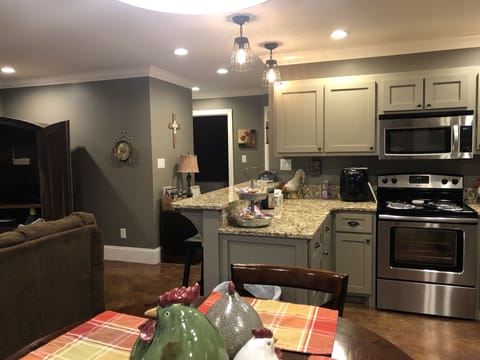 Granite countertops, stainless steel appliances make this user friendly.