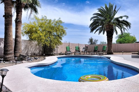 Backyard, pool area.