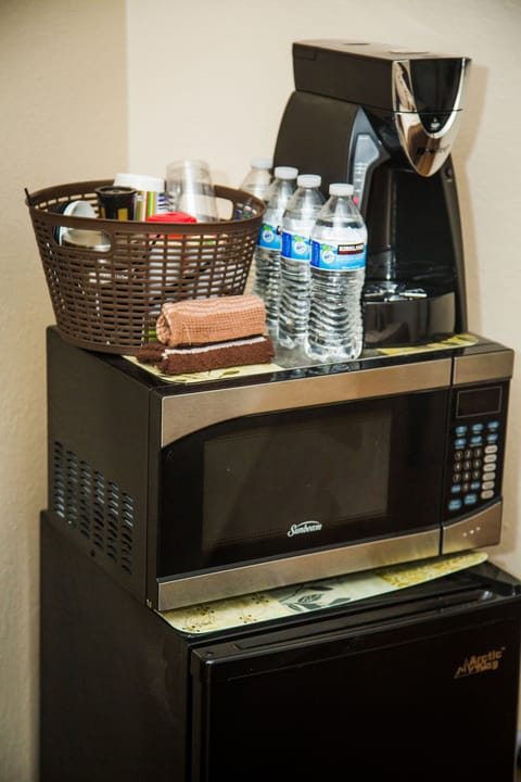Each Bedroom Features, a Refrigerator, Microwave, and Coffee Maker