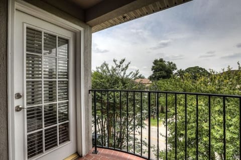 Balcony off master bedroom at front of townhome