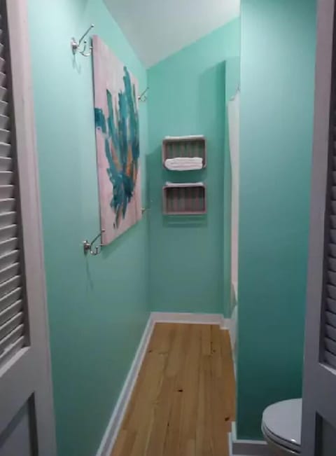 Master bathroom with shower/tub to the right