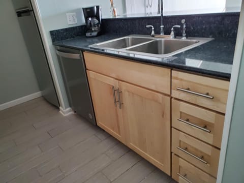 Kitchen remodeled with new appliances and cabinets