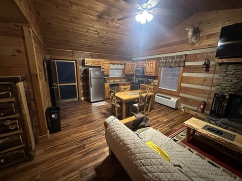 Full kitchen and dining area