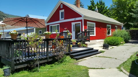 Back and side yard with deck.