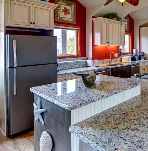 One of two refrigerators in the Kitchen (Two more downstairs)