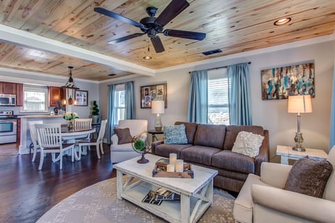 Open space living area greets you as you walk in front door.