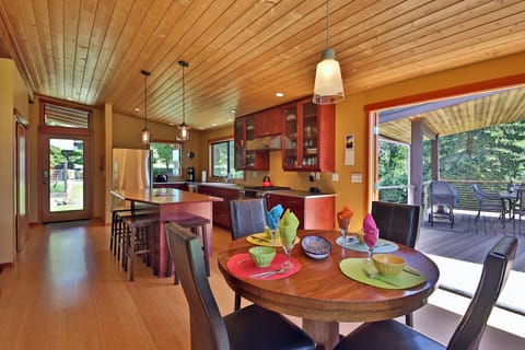 Enjoy conversation with others while preparing dinner. 