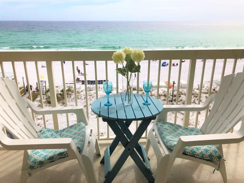 Balcony view of beach and ocean