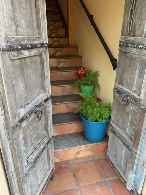 COVERED PRIVATE ENTRY 
Charming Antique Mexican Doors
**Not ADA-Due to Stairs**
