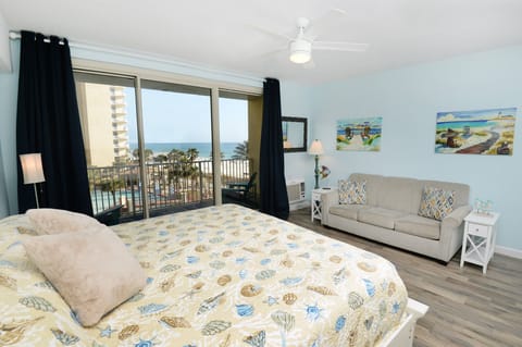 Studio with King size bed and full size pull out sleeper sofa
