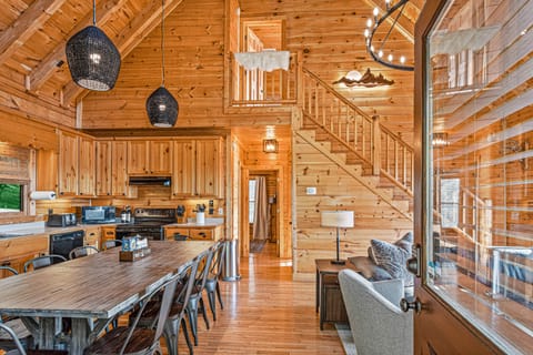Open concept living and dining room.
