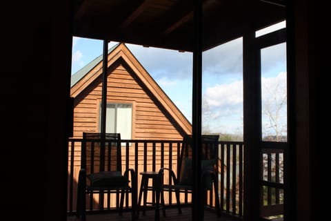 Looking out back deck towards lake