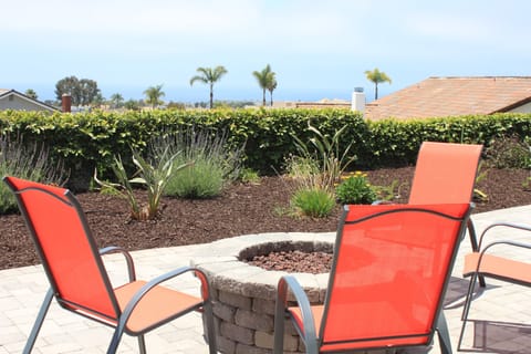 Enjoy Panoramic Ocean View in Backyard Gas Fire pit.