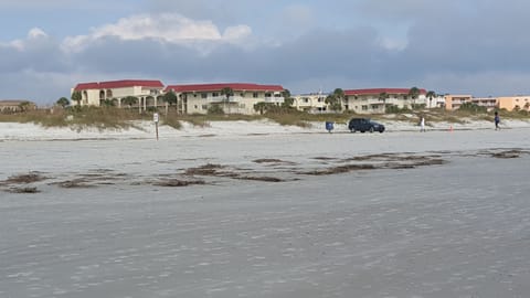Complex view from standing in ocean