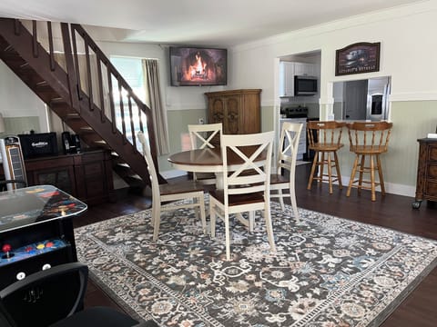 Game room- steep stairs leading to a king bedroom & queen w/adjoining halfbath
