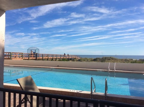 The view form the private balcony with pool just steps away for easy convience